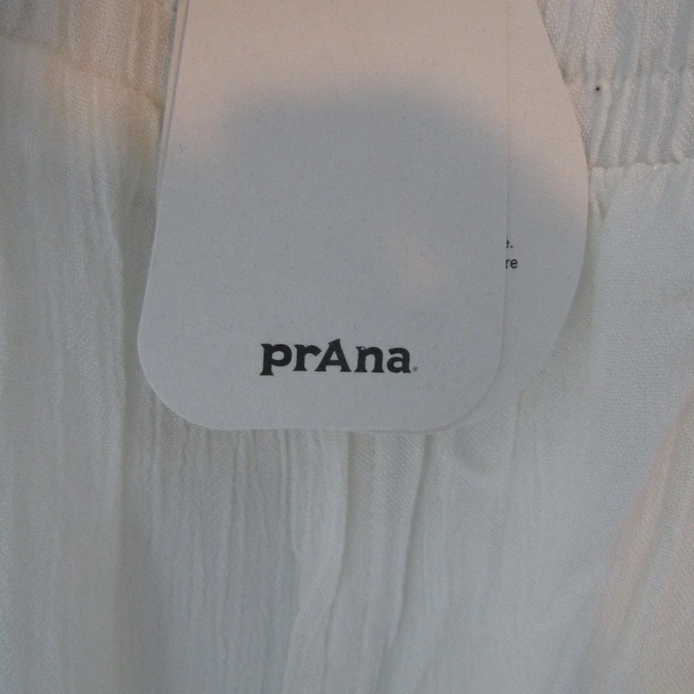 prAna Jumpsuit Womens Small White Fernie Wide Leg Sleeveless Tencel Modal Summer